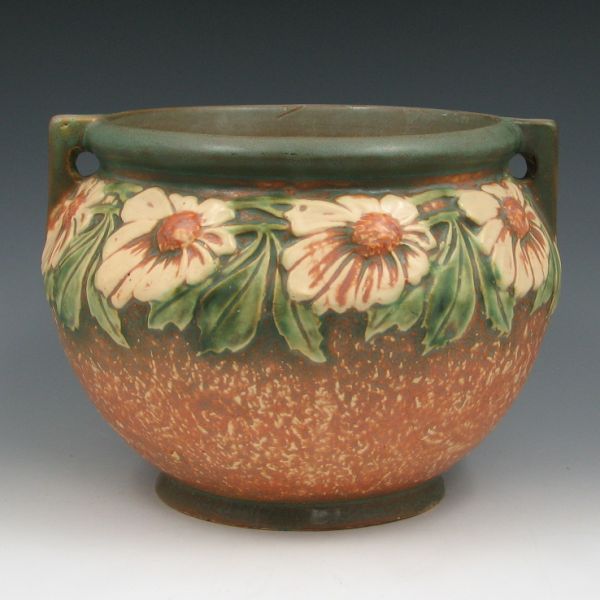 Appraisal: Roseville Dahlrose - jardiniere Unmarked Mint wide by tall Provenance