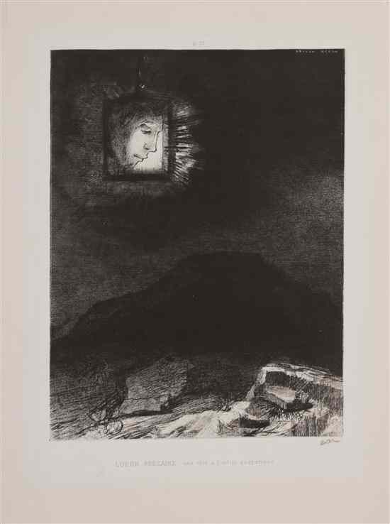 Appraisal: Odilon Redon French - Lueur precaire une tete a l'infini