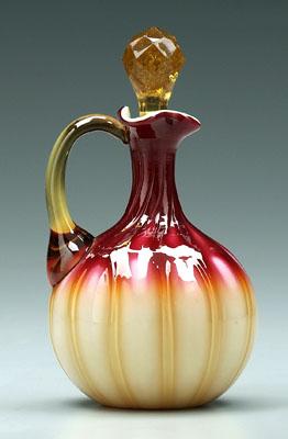 Appraisal: Plated amberina cruet ribbed body with swirled and ribbed neck