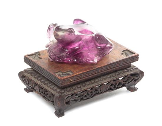 Appraisal: Sale Lot A Chinese Carved Amethyst Frog depicted resting on