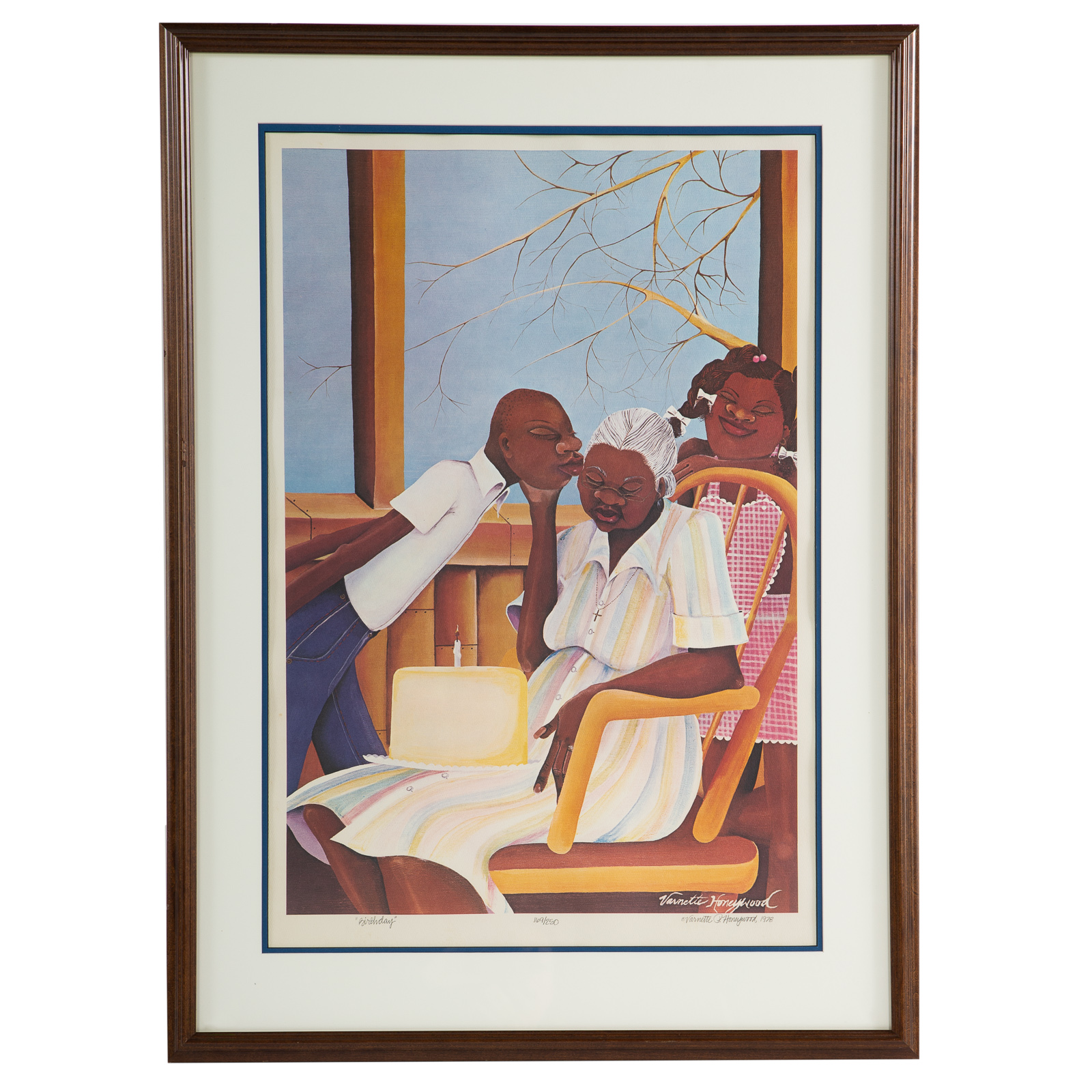 Appraisal: VARNETTE HONEYWOOD BIRTHDAY LITHOGRAPH American - Color lithograph ed signed