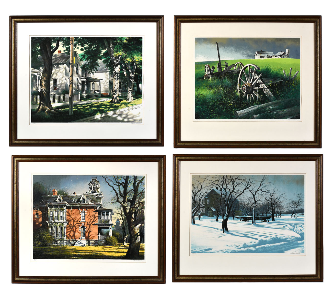 Appraisal: ADDISON Robert American - ''Four Seasons'' four framed serigraphs to