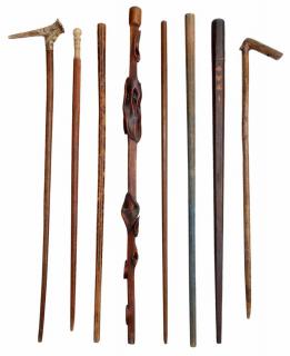 Appraisal: Collection of Eight Vintage Canes and Walking Sticks Virginia and