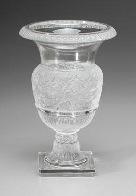 Appraisal: Lalique urn broad band of grapes and vines signed on