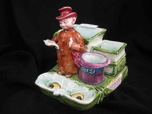 Appraisal: Palmer Cox ''Brownie'' Majolica Figural PotterySmoking Companion this Victorian character