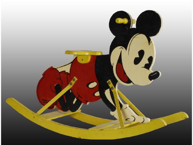 Appraisal: Walt Disney Wood Mickey Mouse Child's Rocker Toy Description Made