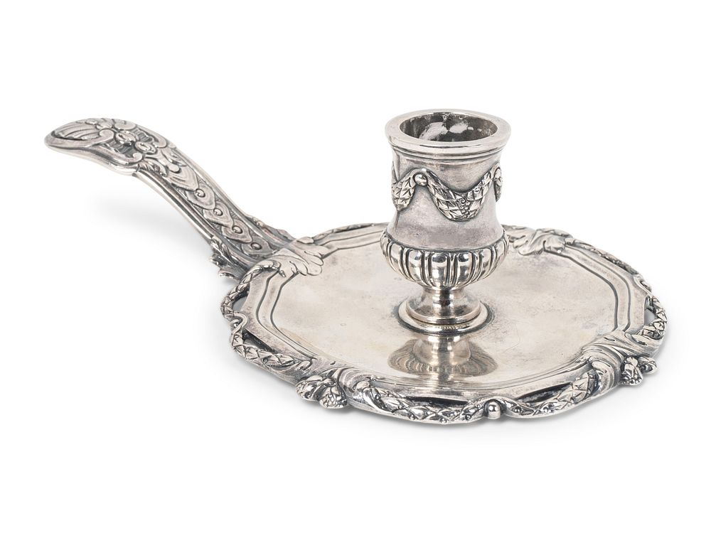 Appraisal: A French Silver Chamberstick A French Silver Chamberstick LEON BOULOGNE