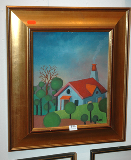 Appraisal: RALE DJEDOVIC LANDSCAPE WITH HOUSE OIL ON BOARD