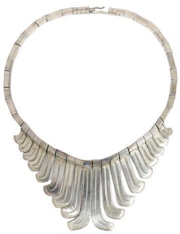 Appraisal: Italian Modernist sterling silver choker necklace Brandimarte Firenze having graduated