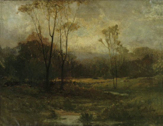 Appraisal: EDWARD M BANNISTER - Untitled Rhode Island Landscape Oil on