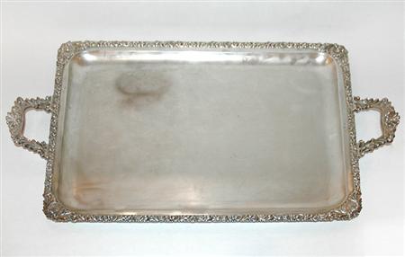 Appraisal: Continental Silver Two-Handled Tea Tray Estimate nbsp nbsp nbsp -