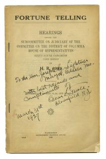 Appraisal: Fortune Telling Hearings Before the Subcommittee on Judiciary of the