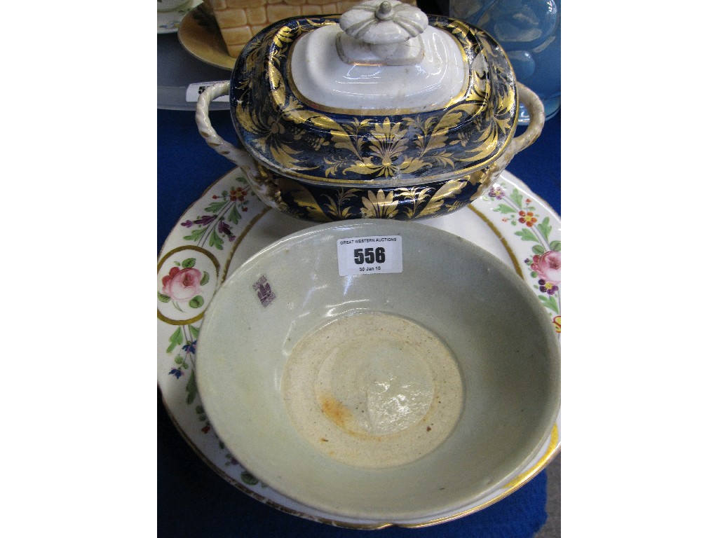 Appraisal: Lot comprising a Tek Sing cargo blue and white bowl