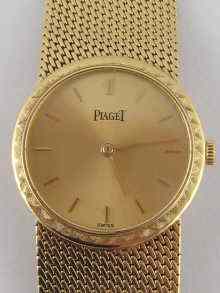 Appraisal: An carat gold Piaget lady's wrist watch with integral bracelet