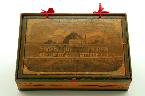 Appraisal: A wooden trinket or bureau box with folk art painted