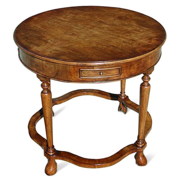 Appraisal: A William and Mary style walnut center table height in