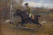 Appraisal: Antoni Piotrowski Polish - Rider and dogs on a hunt