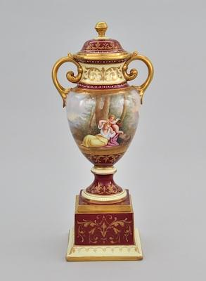 Appraisal: Royal Vienna Covered Vase on Pedestal ca th Century The