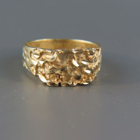 Appraisal: k Gold Man's Nugget Ring yellow gold grams