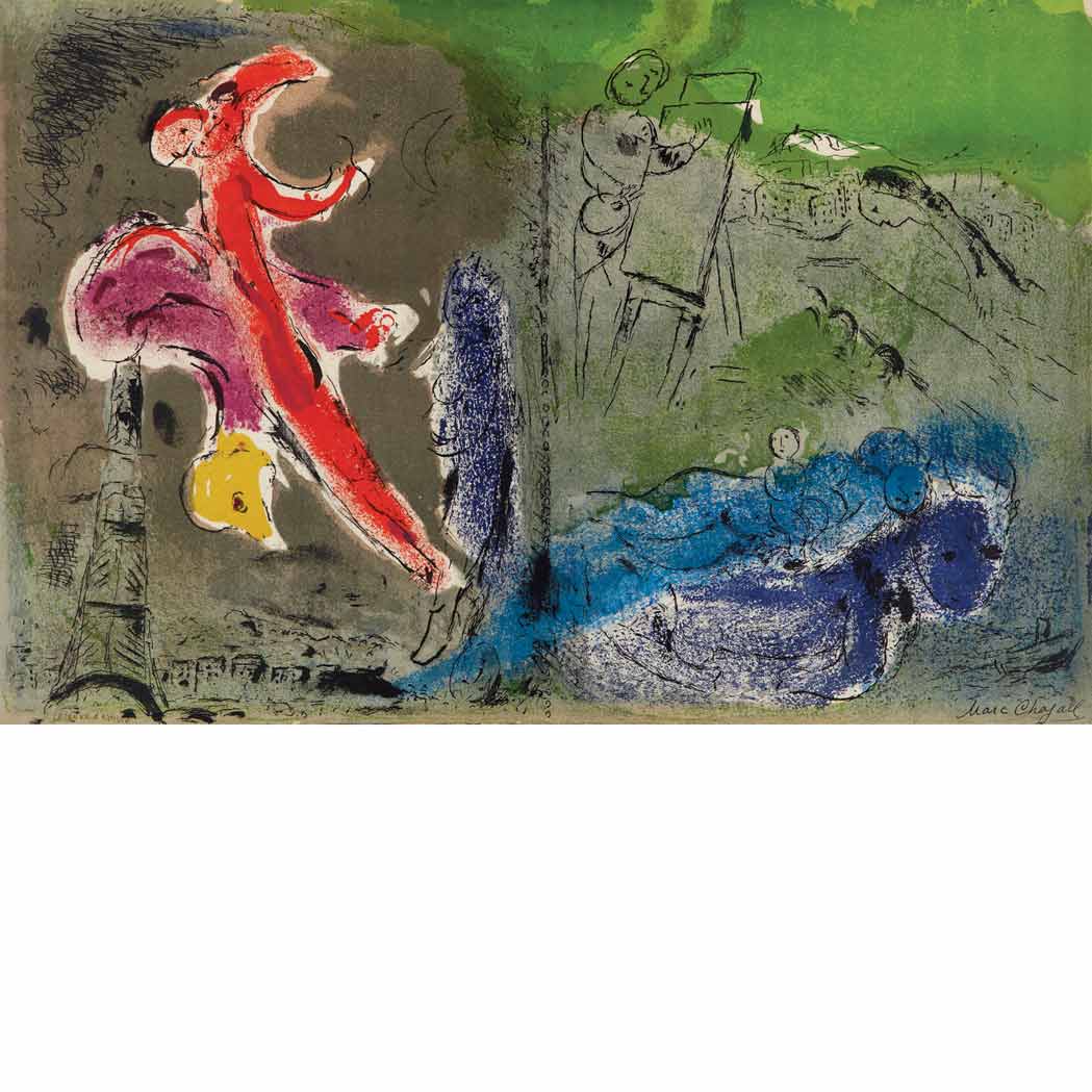 Appraisal: Marc Chagall VISION OF PARIS MOURLOT Color lithograph signed and