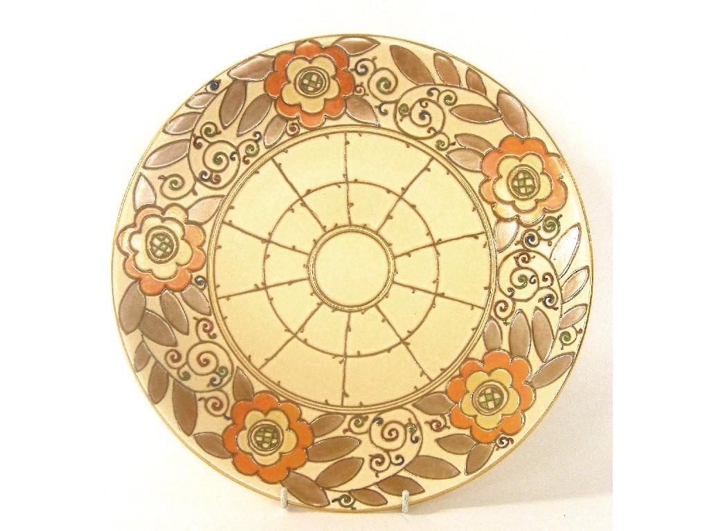 Appraisal: Charlotte Rhead 'Trellis' charger pattern TL diameter