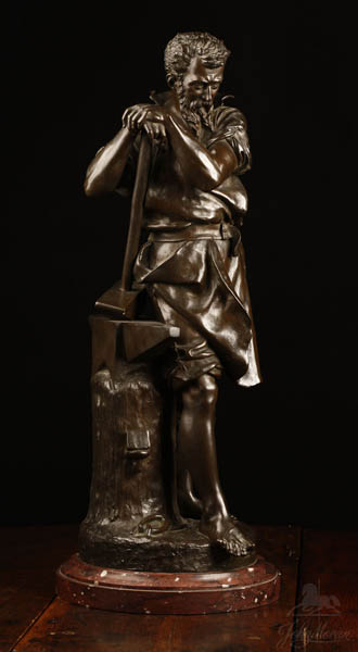 Appraisal: After C Nicoli Italian bronze man blacksmith After C Nicoli