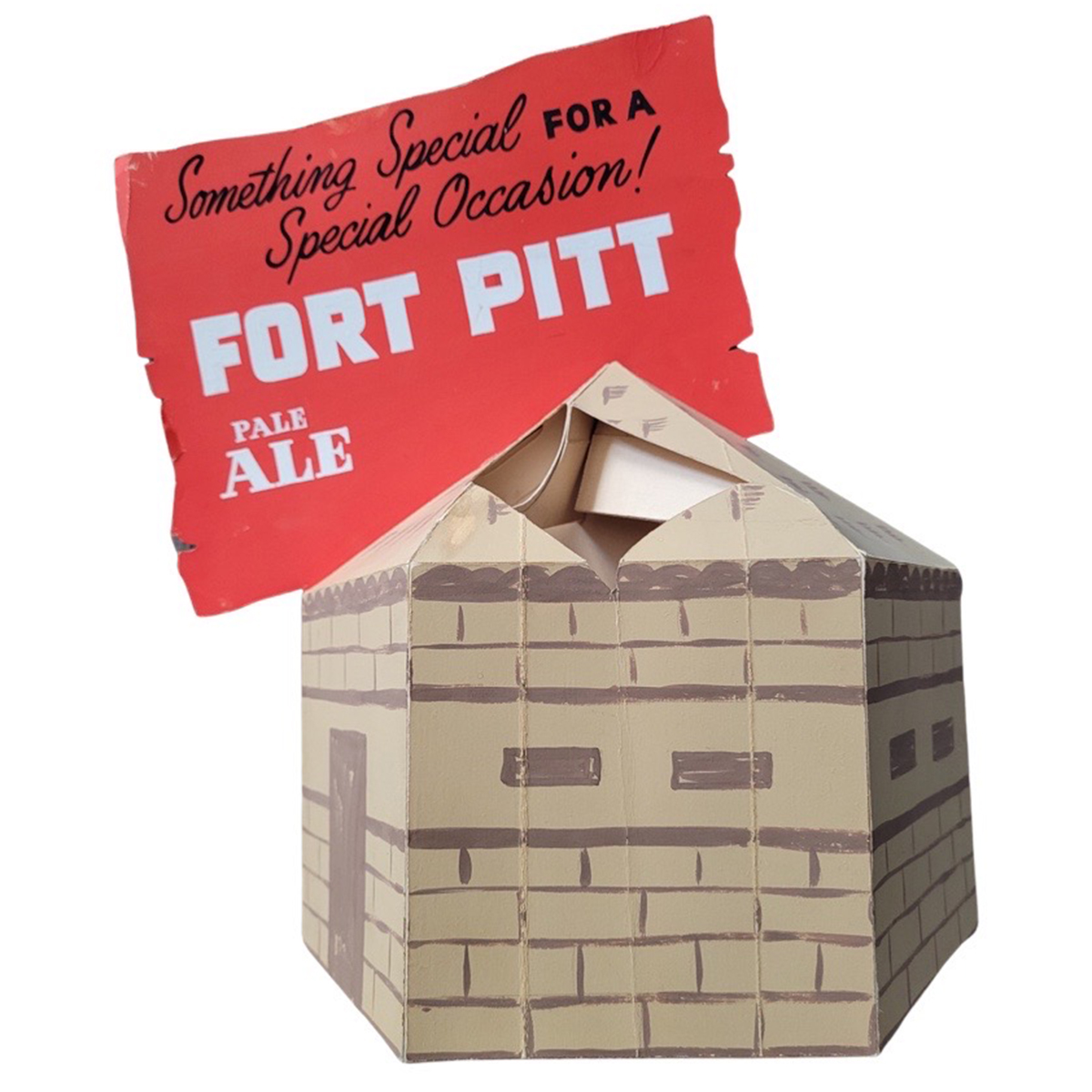 Appraisal: Fort Pitt Pale Ale -D Cardboard Display Sign RAREReference n