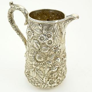 Appraisal: Vintage S Kirk Son Inc Sterling Silver Repousse Pitcher Vintage