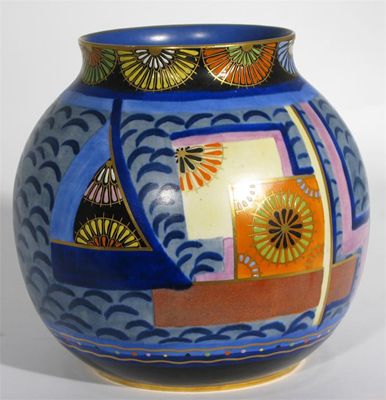 Appraisal: Geometrica' a Carlton Ware vase ovoid form printed and painted