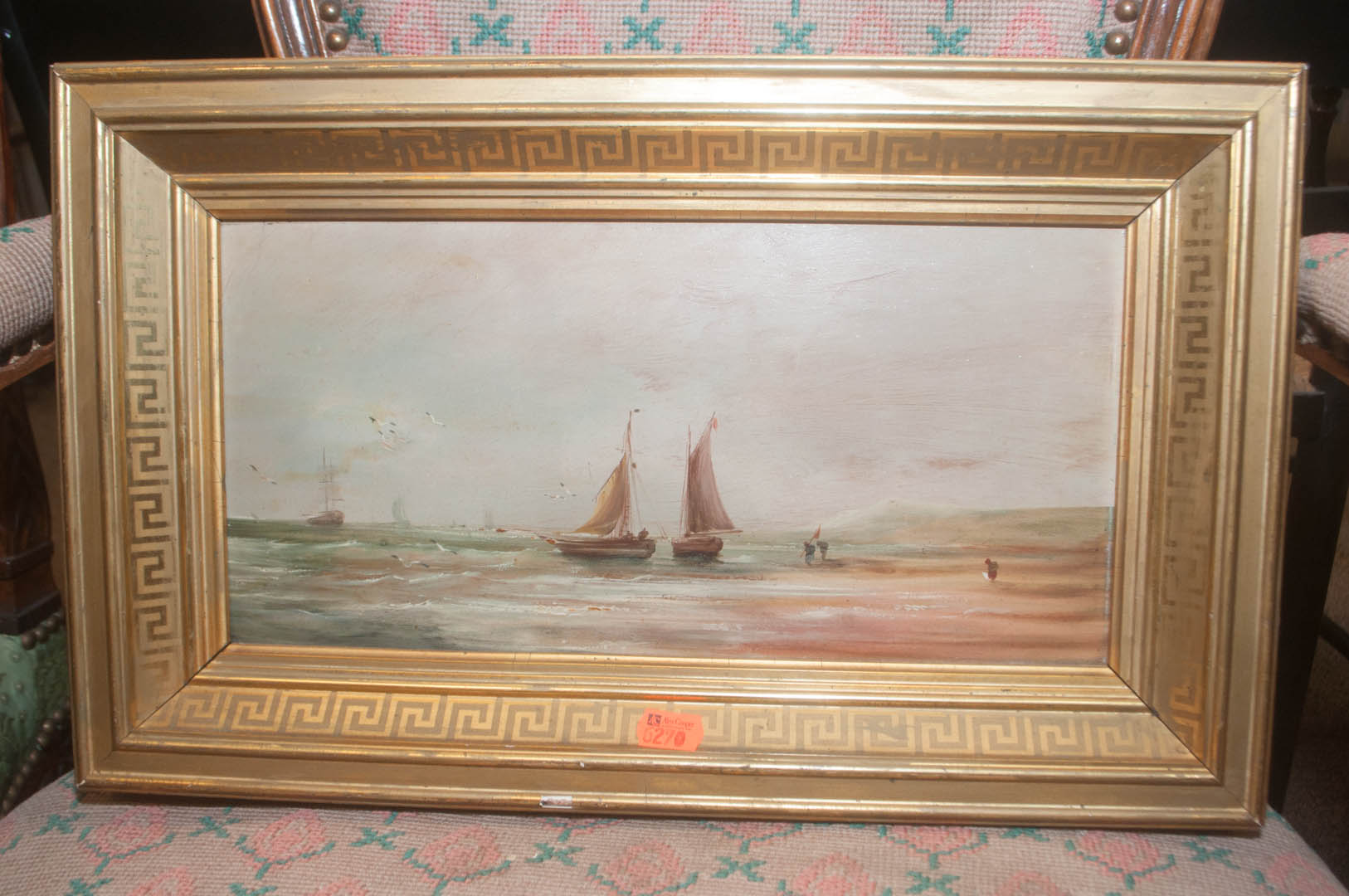 Appraisal: Framed oil of a seascape late th early th century