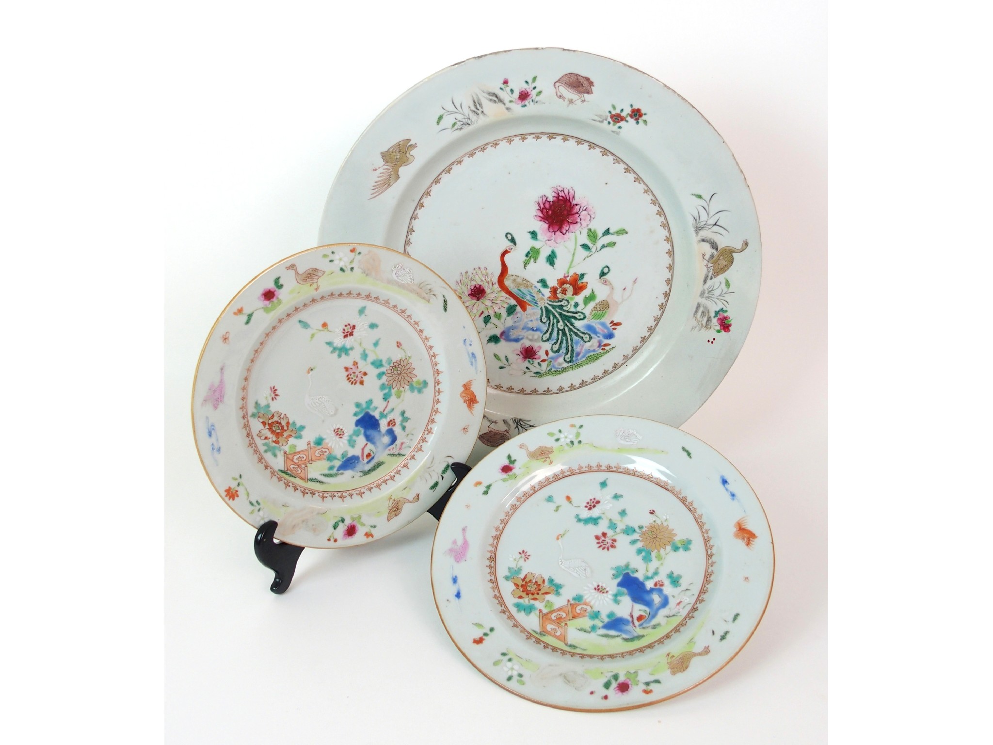 Appraisal: A Chinese famille rose export chargerpainted with a peacock and