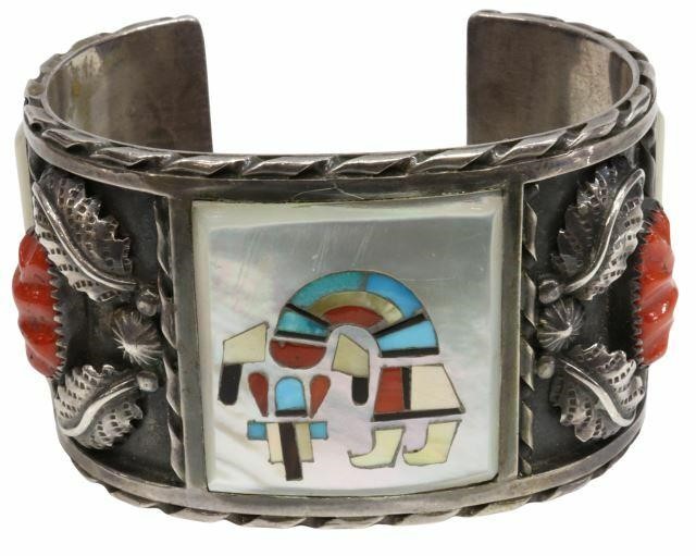 Appraisal: Native American silver content unknown cuff bracelet Florentine Panteah Zunni