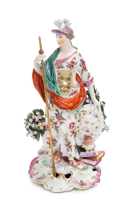 Appraisal: Sale Lot A Derby Porcelain Figure circa depicting Minerva holding