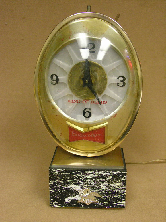 Appraisal: BUDWEISER REVOLVING CLOCK LIGHT Mallard Duck on one side bow