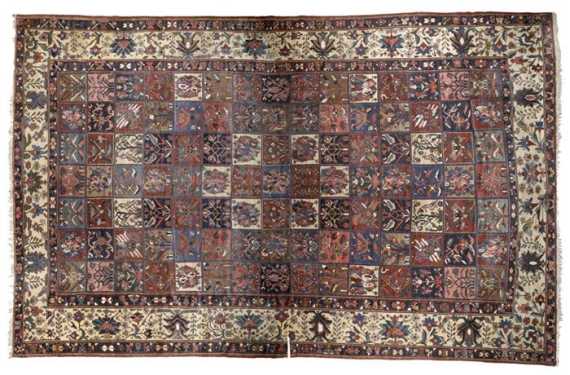 Appraisal: BACHTIAR GARDEN CARPET old Central field divided into squares decorated