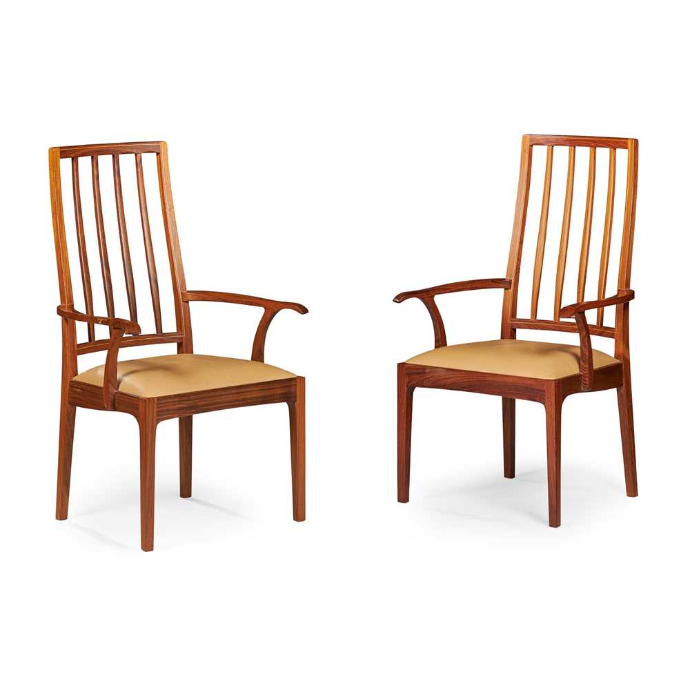 Appraisal: Y EDWARD BARNSLEY - PAIR OF TALL ARMCHAIRS CIRCA Indian