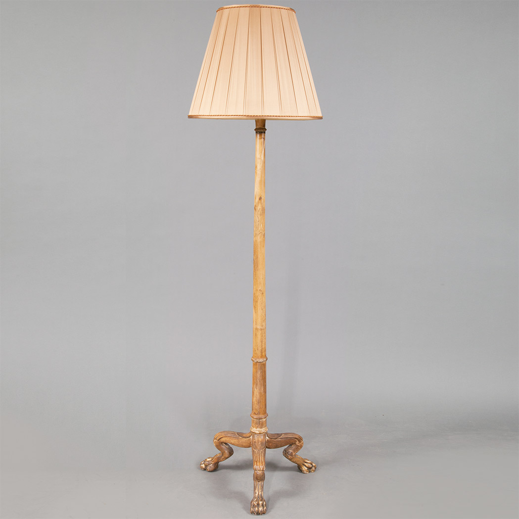 Appraisal: Italian Neoclassical Style Parcel Gilt Walnut Floor Lamp Of columnar