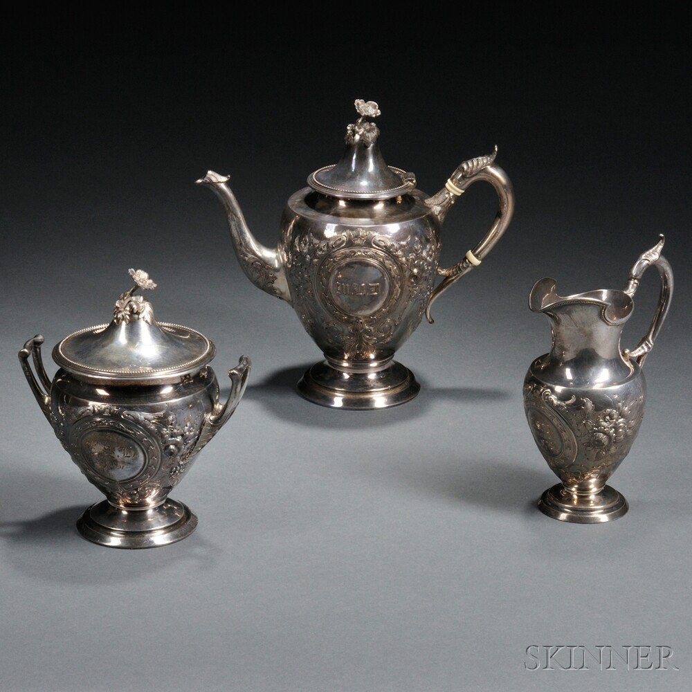 Appraisal: Assembled Three-piece American Silver Tea Service mid- th early th