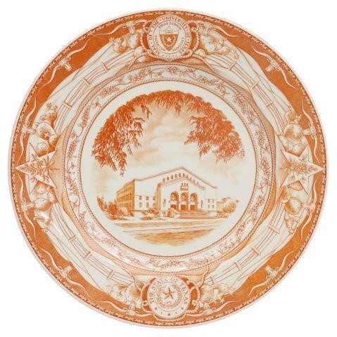 Appraisal: Wedgwood commemorative University of Texas plate burnt orange on a