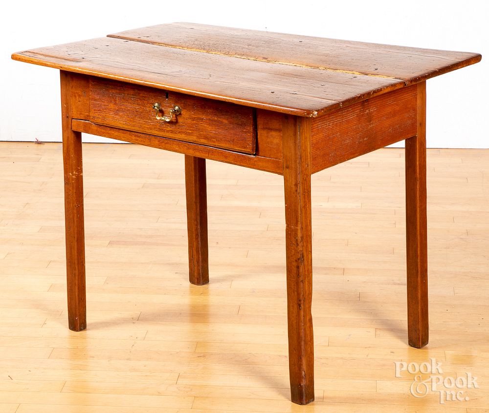 Appraisal: Hard pine work table early th c Hard pine work