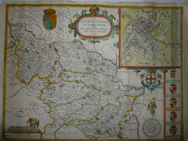 Appraisal: JOHN SPEED - The West Riding of Yorkshire handcoloured engraved