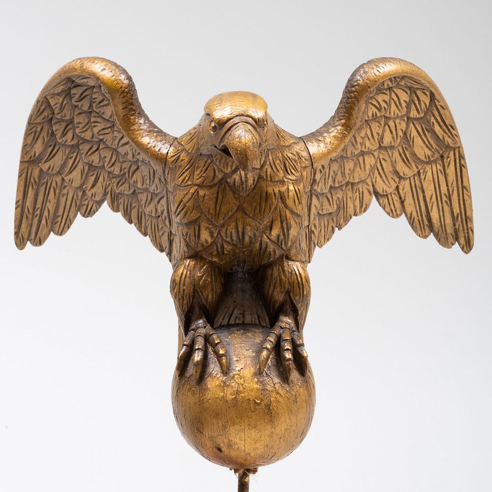 Appraisal: Giltwood Eagle Formed Finial x in The Estate of Richard