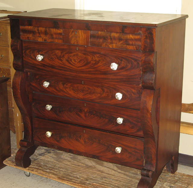 Appraisal: EMPIRE MAHOGANY CHEST OF DRAWERS late Classicism American mid- th