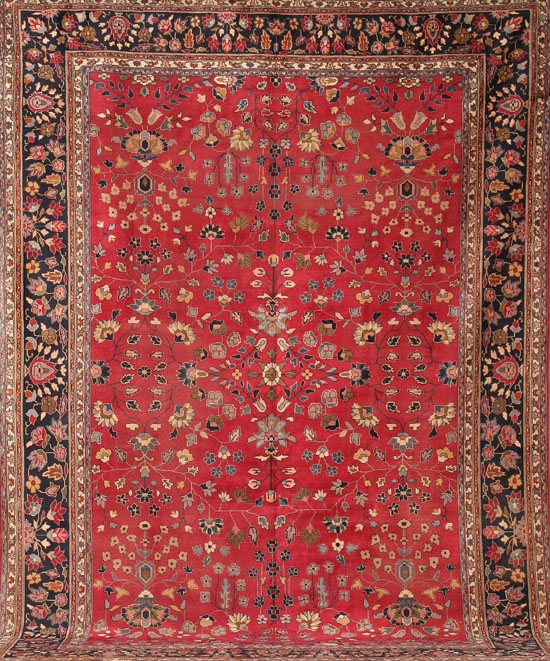 Appraisal: Lot Property of Various Owners Tabriz Rug Circa Red ground