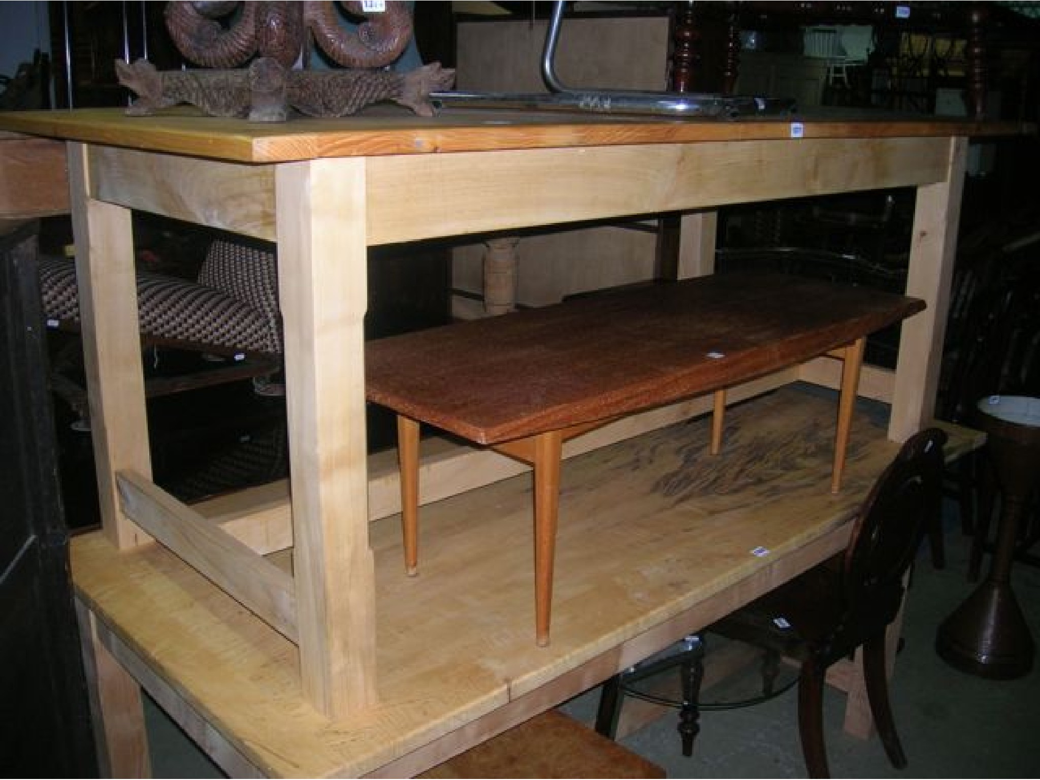 Appraisal: A kitchen refectory table the rectangular Sitka spruce top with