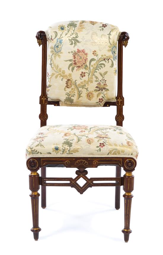 Appraisal: Sale Lot An Aesthetic Movement Parcel Gilt Mahogany Side Chair