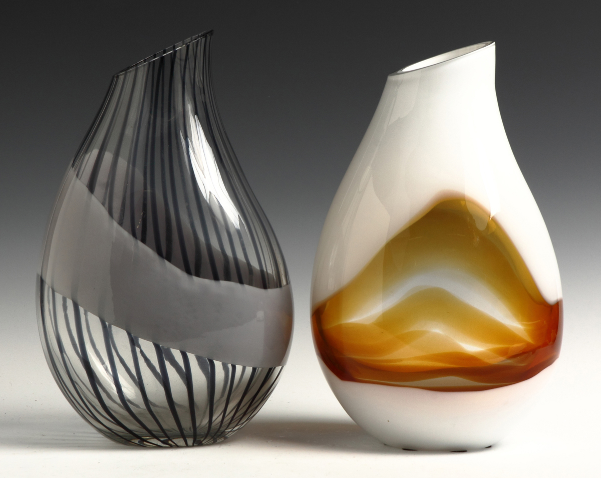 Appraisal: Two Seguso Modern Art Glass Vases Both Sgn Seguso