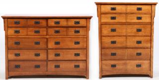 Appraisal: ART VAN FURNITURE OAK DRESSER AND CHEST OF DRAWERS ART