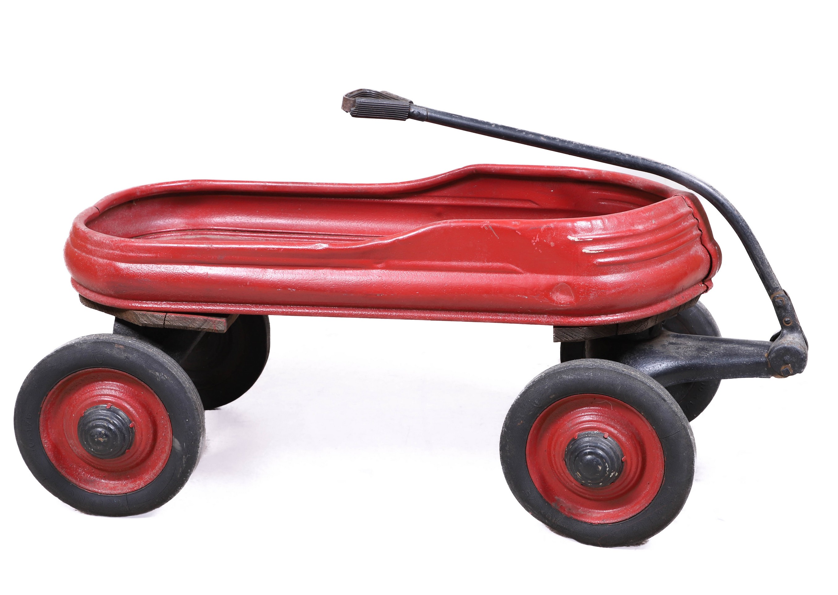 Appraisal: Vintage red painted childs wagon red painted metal h x