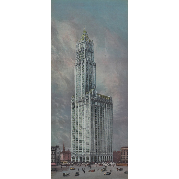 Appraisal: Arts and Crafts period lithograph Woolworth Building New York Cass